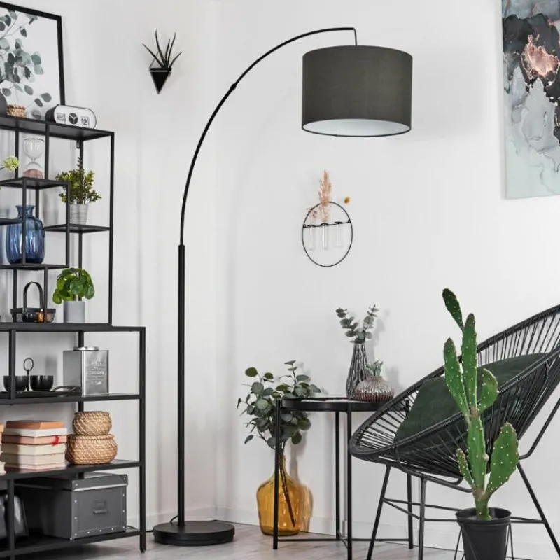 Lampes En Tissu-hofstein Lampadaire Gualdim Noir, 1 lumière