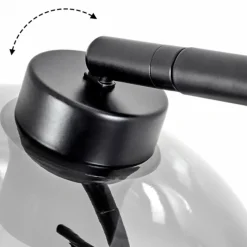 Suspension Verre Fumé-hofstein Lampadaire Haikala Noir, 2 lumières