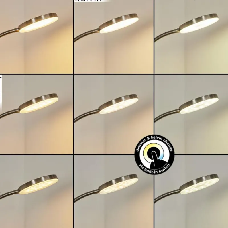 hofstein Lampadaire Haltia LED Nickel mat, 1 lumière