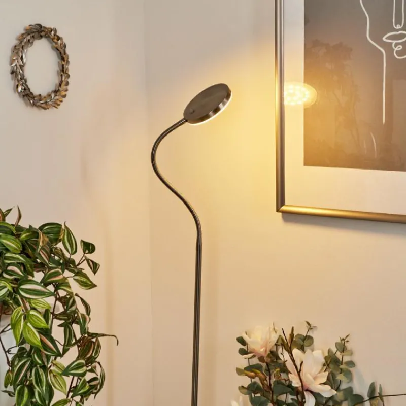 hofstein Lampadaire Haltia LED Nickel mat, 1 lumière
