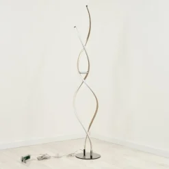 hofstein Lampadaire Henrichemont LED Chrome, Nickel mat, 1 lumière* Lampadaires Et Lampes Sur Pied