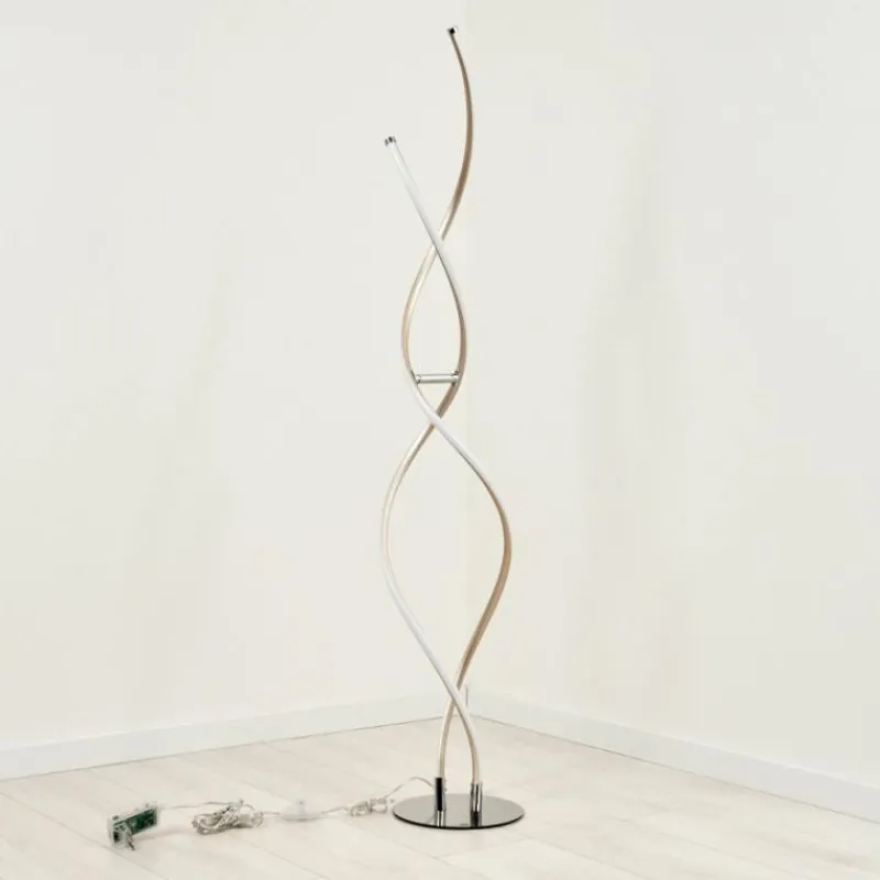 hofstein Lampadaire Henrichemont LED Chrome, Nickel mat, 1 lumière* Lampadaires Et Lampes Sur Pied