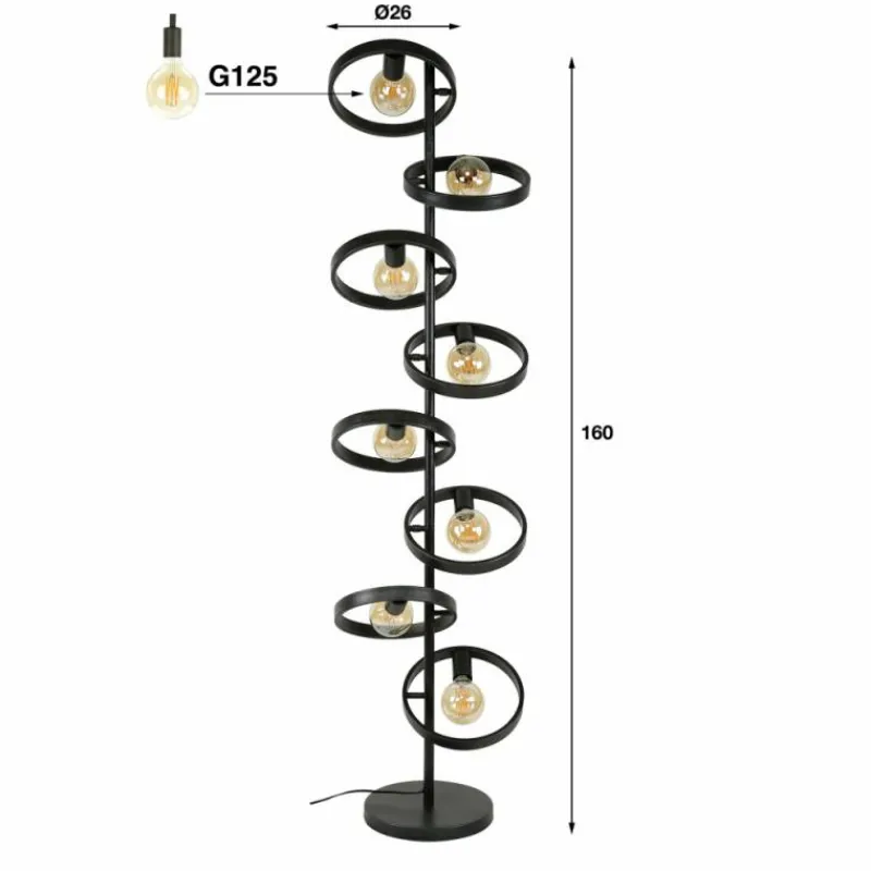 hofstein Lampadaire Hover Anthracite, 8 lumières* Lampadaires Et Lampes Sur Pied