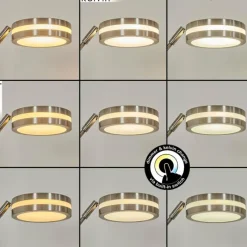 hofstein Lampadaire Huallilemu LED Nickel mat, 1 lumière