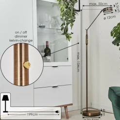 hofstein Lampadaire Huallilemu LED Vieux laiton, 1 lumière