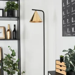 Lampes Dorées-hofstein Lampadaire Hueso Noir, 1 lumière