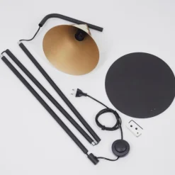 Lampes Dorées-hofstein Lampadaire Hueso Noir, 1 lumière