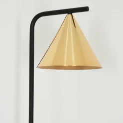 Lampes Dorées-hofstein Lampadaire Hueso Noir, 1 lumière