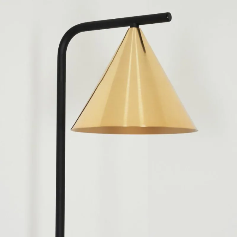 Lampes Dorées-hofstein Lampadaire Hueso Noir, 1 lumière