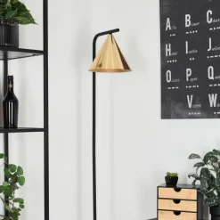 Lampes Dorées-hofstein Lampadaire Hueso Noir, 1 lumière