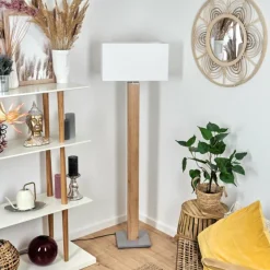 Luminaires Scandinaves-hofstein Lampadaire Kyneton Gris, Écru, 1 lumière