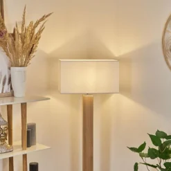 Luminaires Scandinaves-hofstein Lampadaire Kyneton Gris, Écru, 1 lumière