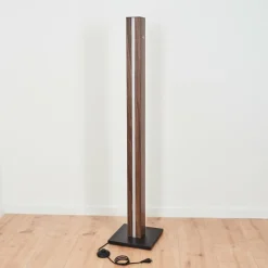 Lampes En Bois-hofstein Lampadaire Kyneton LED Bois foncé, Noir, 1 lumière