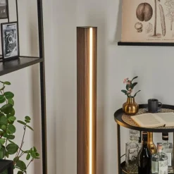 Lampes En Bois-hofstein Lampadaire Kyneton LED Bois foncé, Noir, 1 lumière