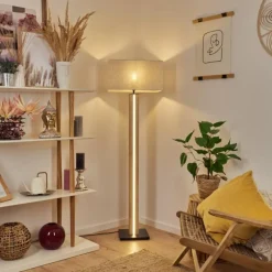 Lampes En Tissu-hofstein Lampadaire Kyneton LED Écru, Noir, 2 lumières