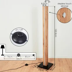 hofstein Lampadaire Kyneton LED Écru, Noir, 1 lumière