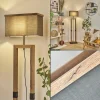 Style Boho-Chic-hofstein Lampadaire Lure Brun, Couleur bois, Noir, 1 lumière