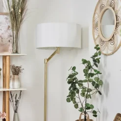 Lampes En Tissu-hofstein Lampadaire Manhenha Laiton, 1 lumière