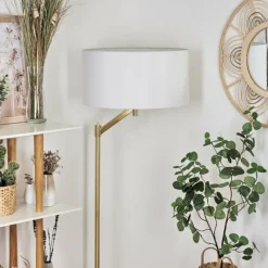 Lampes En Tissu-hofstein Lampadaire Manhenha Laiton, 1 lumière