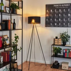 Lampes En Tissu-hofstein Lampadaire Marbach Noir, 1 lumière