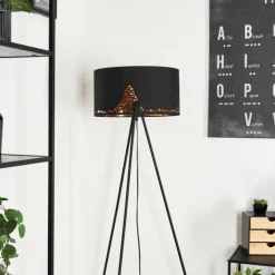 Lampes En Tissu-hofstein Lampadaire Marbach Noir, 1 lumière