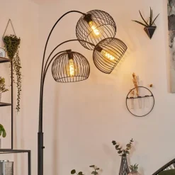 hofstein Lampadaire Mossay Noir, 3 lumières* Lampadaires Et Lampes Sur Pied