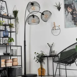 hofstein Lampadaire Mossay Noir, 3 lumières* Lampadaires Et Lampes Sur Pied