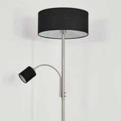 Lampes En Tissu-hofstein Lampadaire Murteirinha Nickel mat, Noir, 2 lumières