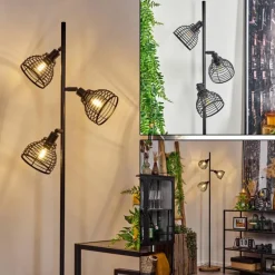 Style Boho-Chic-hofstein Lampadaire Omba Écru, Noir, 3 lumières