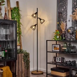 Style Boho-Chic-hofstein Lampadaire Omba Écru, Noir, 3 lumières