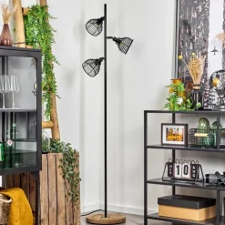 Style Boho-Chic-hofstein Lampadaire Omba Écru, Noir, 3 lumières