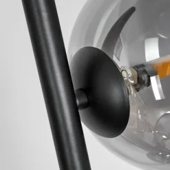 Suspension Verre Fumé-hofstein Lampadaire Remaisnil Noir, 4 lumières