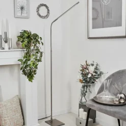 hofstein Lampadaire Reuland LED Nickel mat, 1 lumière