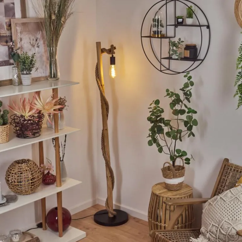 Luminaires Scandinaves-hofstein Lampadaire Riekje Écru, Noir, 1 lumière