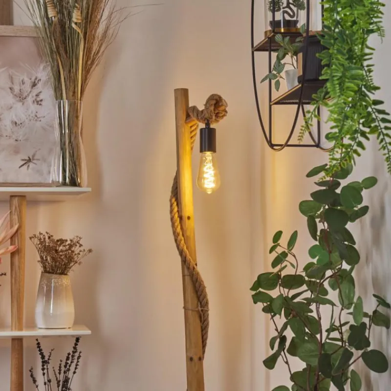 Luminaires Scandinaves-hofstein Lampadaire Riekje Écru, Noir, 1 lumière