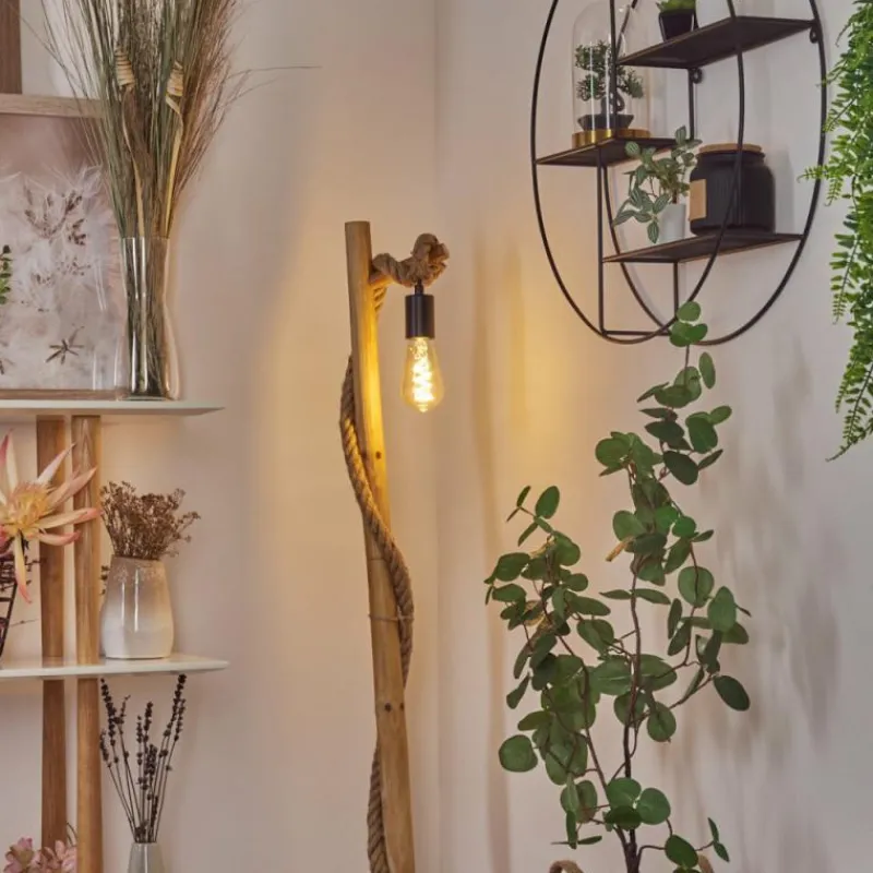 Luminaires Scandinaves-hofstein Lampadaire Riekje Écru, Noir, 1 lumière