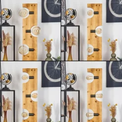 Style Boho-Chic-hofstein Lampadaire Santorum Argent Oxydé, Écru, 5 lumières