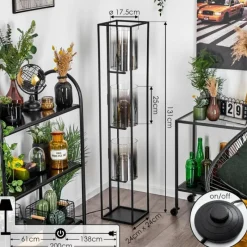 Suspension Verre Fumé-hofstein Lampadaire Sarniguet Noir, 3 lumières