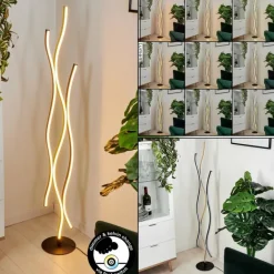 Lampes Dorées-hofstein Lampadaire Serlande LED Or, Noir, Blanc, 1 lumière