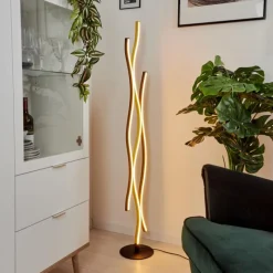 Lampes Dorées-hofstein Lampadaire Serlande LED Or, Noir, Blanc, 1 lumière