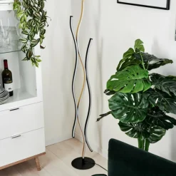 Lampes Dorées-hofstein Lampadaire Serlande LED Or, Noir, Blanc, 1 lumière