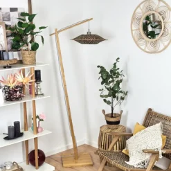 Style Boho-Chic-hofstein Lampadaire Shelbourne Écru, 1 lumière