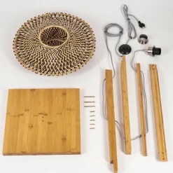 Style Boho-Chic-hofstein Lampadaire Shelbourne Écru, 1 lumière