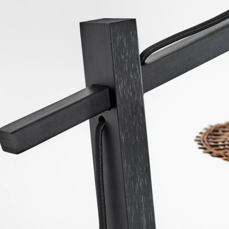 Style Boho-Chic-hofstein Lampadaire Shelbourne Noir, 1 lumière