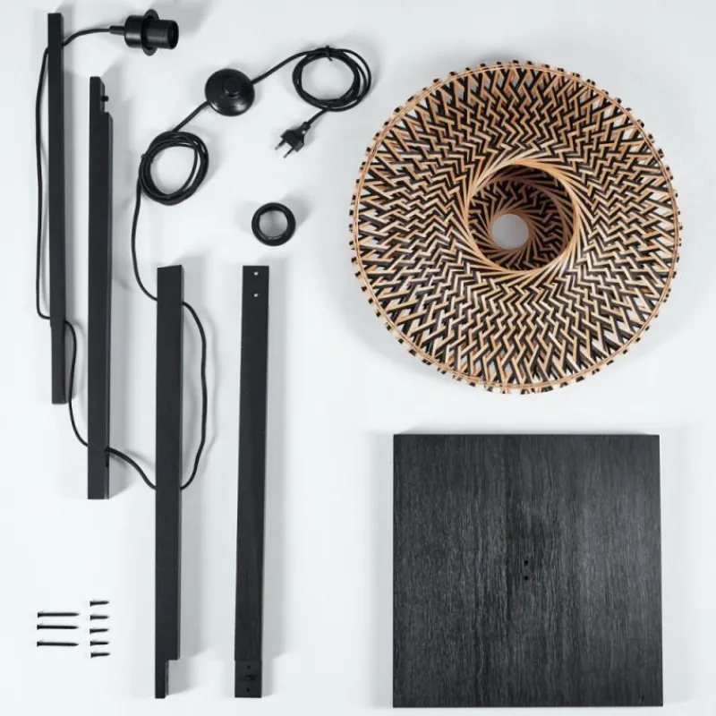 Style Boho-Chic-hofstein Lampadaire Shelbourne Noir, 1 lumière