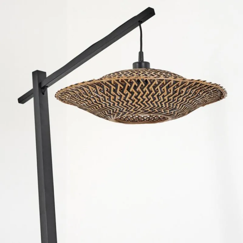 Style Boho-Chic-hofstein Lampadaire Shelbourne Noir, 1 lumière