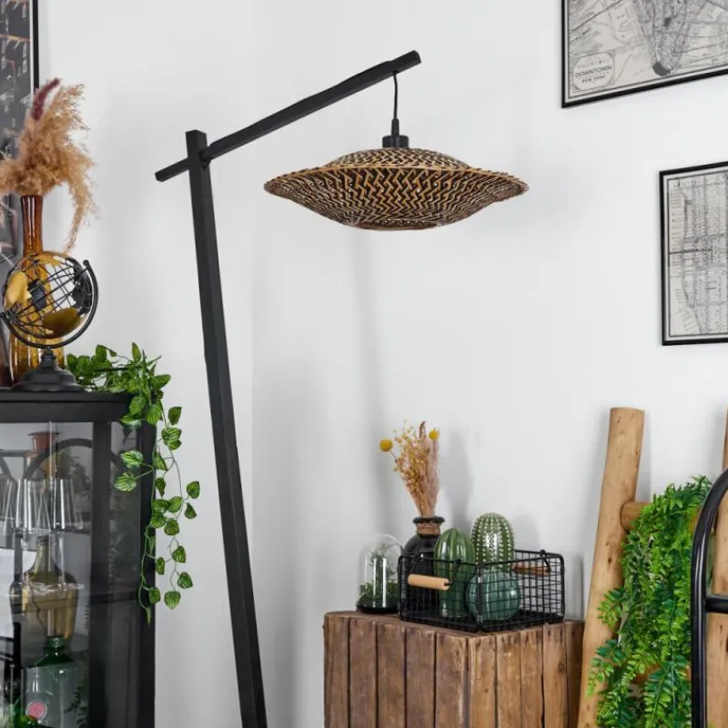 Style Boho-Chic-hofstein Lampadaire Shelbourne Noir, 1 lumière