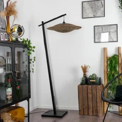 Style Boho-Chic-hofstein Lampadaire Shelbourne Noir, 1 lumière