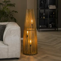 Style Boho-Chic-hofstein Lampadaire Solca Écru, 3 lumières