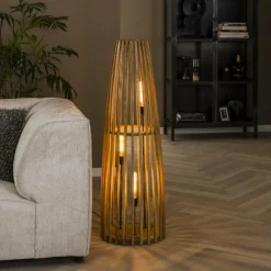 Style Boho-Chic-hofstein Lampadaire Solca Écru, 3 lumières